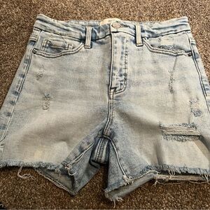 BKE Denim Light Blue Distressed Denim Shorts size 27